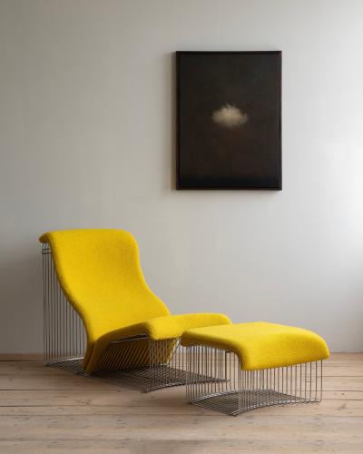 Verner Panton 20th c Verner Panton Pantonova Chaise with ottoman for Fritz Hansen