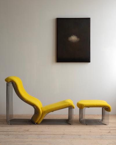 Verner Panton 20th c Verner Panton Pantonova Chaise with ottoman for Fritz Hansen