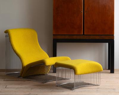 Verner Panton 20th c Verner Panton Pantonova Chaise with ottoman for Fritz Hansen