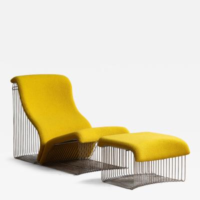 Verner Panton 20th c Verner Panton Pantonova Chaise with ottoman for Fritz Hansen