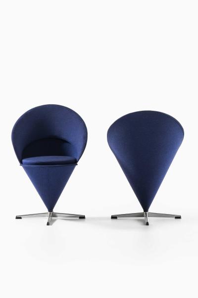 Verner Panton Danish Modern Dining Set in Fabric Rosewood Steel by Verner Panton 1958