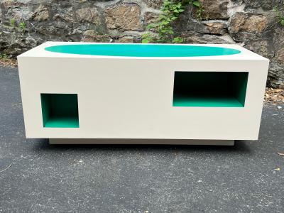 Verner Panton EXCEPTIONAL POP ART AQUA WHITE LAMINATE COFFEE TABLE