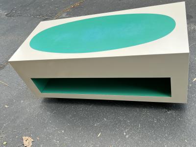 Verner Panton EXCEPTIONAL POP ART AQUA WHITE LAMINATE COFFEE TABLE