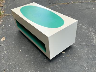 Verner Panton EXCEPTIONAL POP ART AQUA WHITE LAMINATE COFFEE TABLE