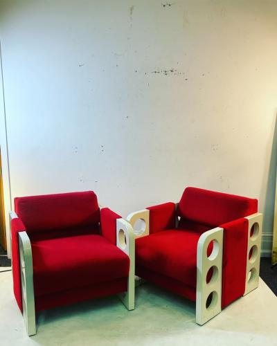 Verner Panton FANTASTIC POP ART LOUNGE CHAIRS IN THE MANNER OF VERNER PANTON