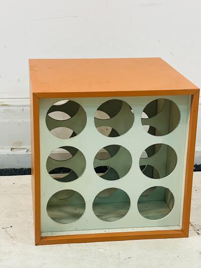 Verner Panton ORANGE AND WHITE MOD CUBE WINE RACK