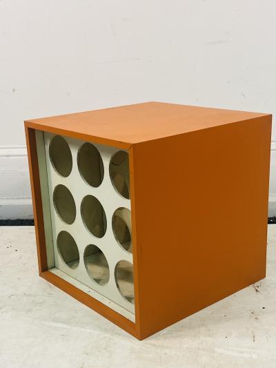 Verner Panton ORANGE AND WHITE MOD CUBE WINE RACK