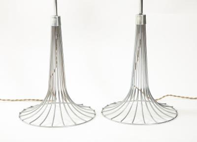Verner Panton Pair of chrome table lamps by Verner Panton for Fritz Hansen Denmark 1960s