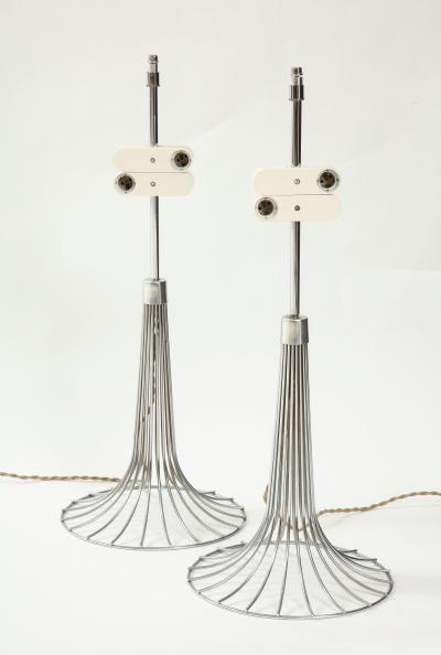 Verner Panton Pair of chrome table lamps by Verner Panton for Fritz Hansen Denmark 1960s