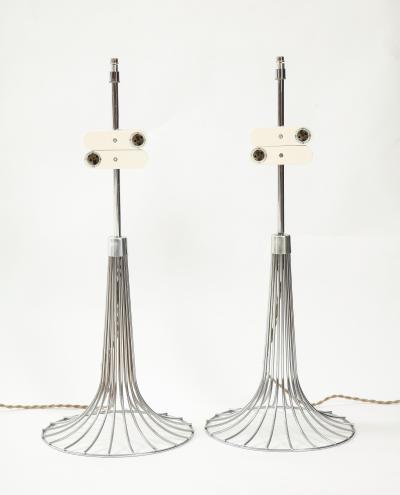Verner Panton Pair of chrome table lamps by Verner Panton for Fritz Hansen Denmark 1960s
