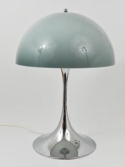 Verner Panton Rare Verner Panton Chrome Grey Shade Panthella Table Lamp