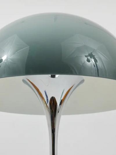 Verner Panton Rare Verner Panton Chrome Grey Shade Panthella Table Lamp