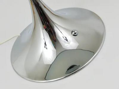 Verner Panton Rare Verner Panton Chrome Grey Shade Panthella Table Lamp