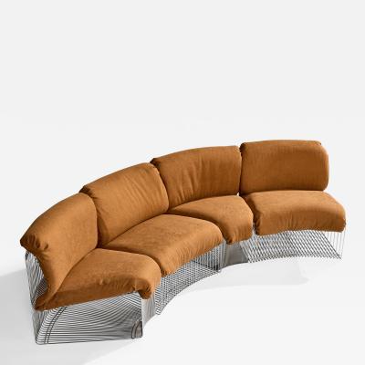 Verner Panton Verner Panton Sectional Sofa with Metal and Fabric Denmark 1970s