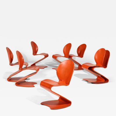 Verner Panton Verner Panton Set of Eight S Stuhls Model 276 Chairs