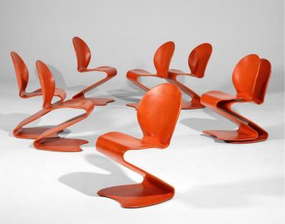 Verner Panton Verner Panton Set of Eight S Stuhls Model 276 Chairs