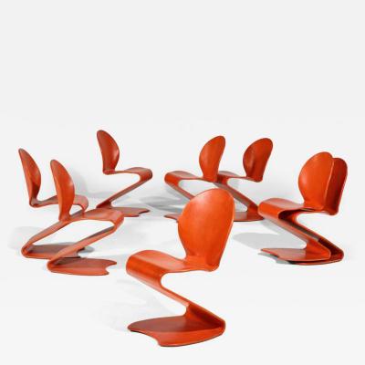 Verner Panton Verner Panton Set of Eight S Stuhls Model 276 Chairs