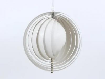 Verner Panton Verner Panton White Moon Lamp Visor Lamp Op Art Louis Poulsen Denmark 1960s