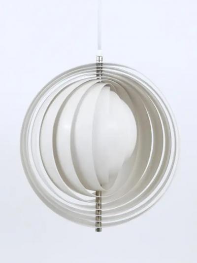 Verner Panton Verner Panton White Moon Lamp Visor Lamp Op Art Louis Poulsen Denmark 1960s