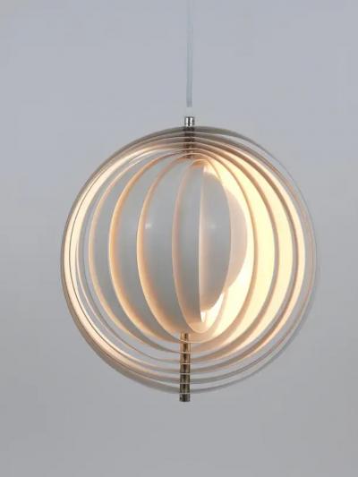 Verner Panton Verner Panton White Moon Lamp Visor Lamp Op Art Louis Poulsen Denmark 1960s