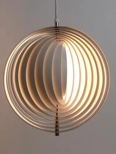 Verner Panton Verner Panton White Moon Lamp Visor Lamp Op Art Louis Poulsen Denmark 1960s