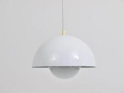 Verner Panton White Verner Panton Flowerpot Pendant Lamp Louis Poulsen Denmark 1969