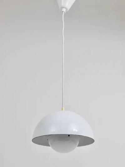 Verner Panton White Verner Panton Flowerpot Pendant Lamp Louis Poulsen Denmark 1969