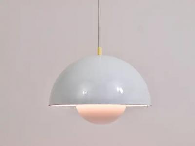 Verner Panton White Verner Panton Flowerpot Pendant Lamp Louis Poulsen Denmark 1969