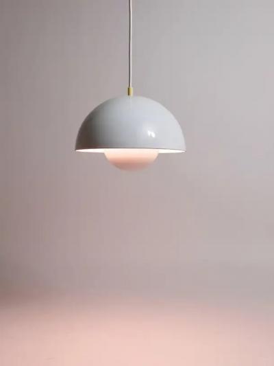 Verner Panton White Verner Panton Flowerpot Pendant Lamp Louis Poulsen Denmark 1969