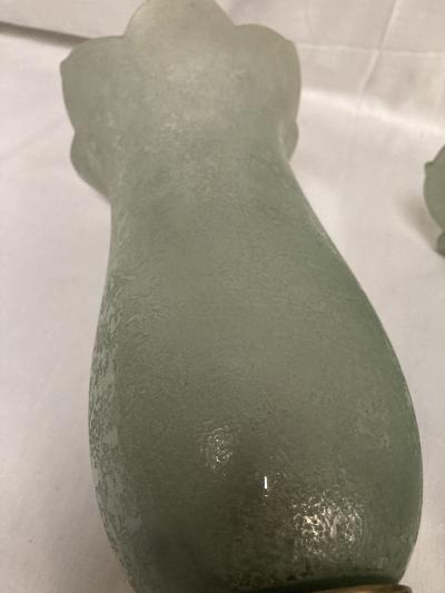 Veronese 1940s Pair of bronze and Murano glass sconces by Veron se