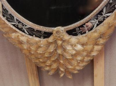 Veronese 1970 80 Mirror Murano V ron se Cristal and Gold Inclusion