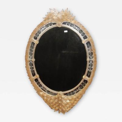 Veronese 1970 80 Mirror Murano V ron se Cristal and Gold Inclusion