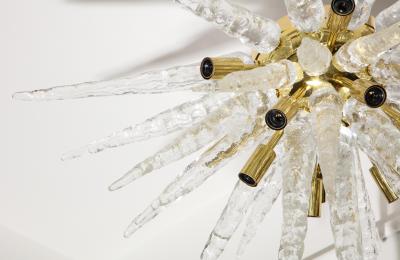 Veronese 1970s Stalactite Murano Glass Chandelier