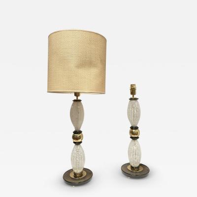 Veronese 1970s tall Murano glass lamps attributed to Paolo Veron se