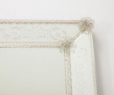 Veronese French Mirror with Etching and Twisted Frame