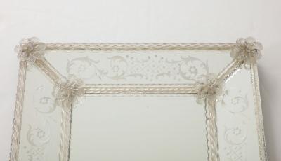 Veronese French Mirror with Etching and Twisted Frame
