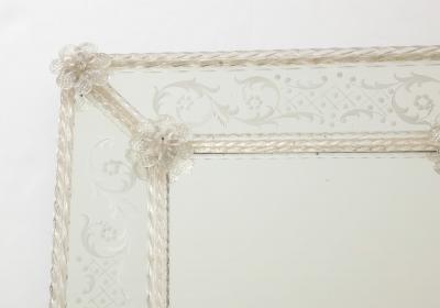 Veronese French Mirror with Etching and Twisted Frame