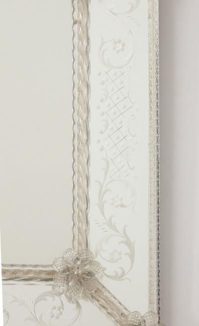 Veronese French Mirror with Etching and Twisted Frame