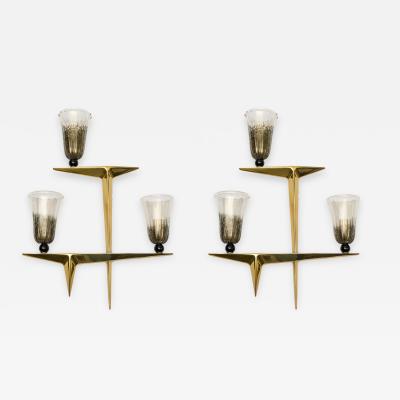 Veronese Pair of Murano Glass sconces by Veronese