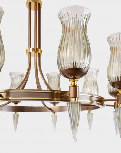 Veronese Ten Branch Mid Century French Chandelier by Leleu for Veronese