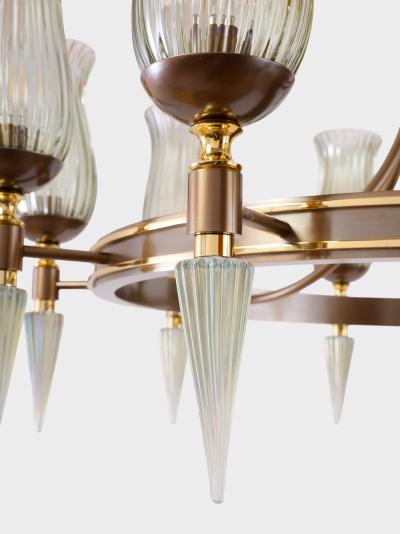 Veronese Ten Branch Mid Century French Chandelier by Leleu for Veronese