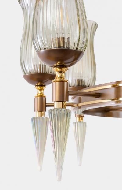 Veronese Ten Branch Mid Century French Chandelier by Leleu for Veronese