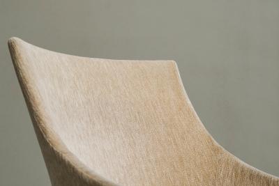 Very Elegant Mid Century Armchair in Wool and Beech Europe 1950s