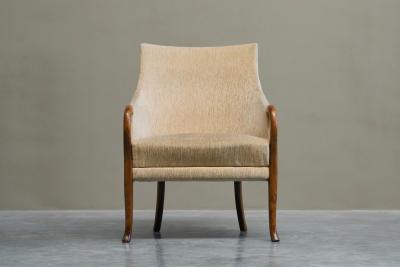Very Elegant Mid Century Armchair in Wool and Beech Europe 1950s