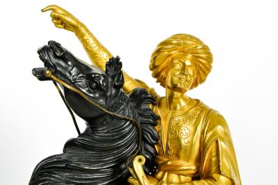 Very Fine Early 18th Century French Bronze Mantel Clock Set