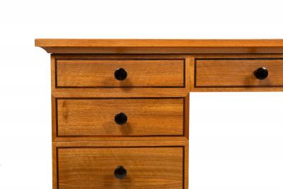 Very Fine English Walnut and Ebony Pedestal Desk by David Linley
