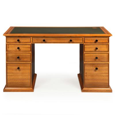 Very Fine English Walnut and Ebony Pedestal Desk by David Linley