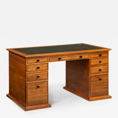 Very Fine English Walnut and Ebony Pedestal Desk by David Linley