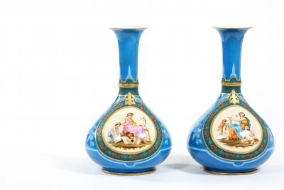 Very Fine Large Pair Old Paris Porcelain Vases