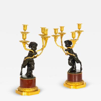 Very Fine Satyr Four Light Candelabra Henry Dasson ca 1892